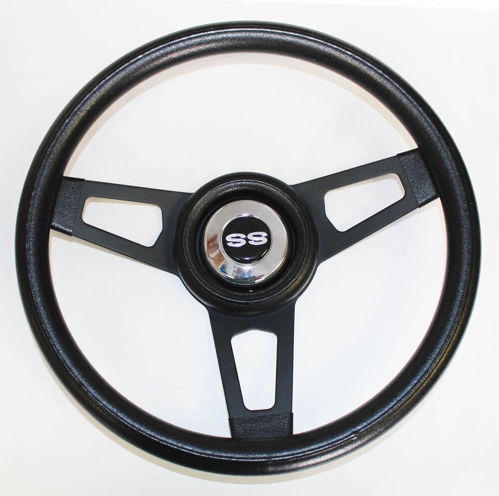 1966 Chevelle Grant Black Steering Wheel with black spokes 13 3/4