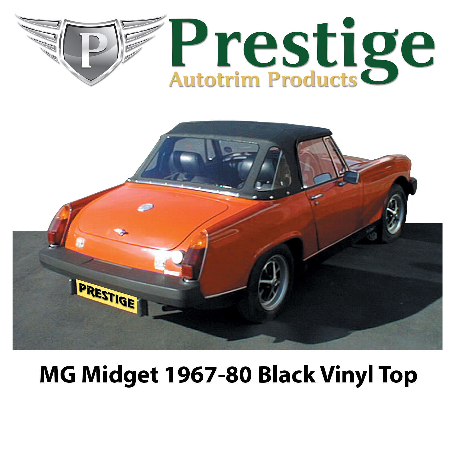 MG Midget / AH Sprite Black Vinyl Convertible Top Soft Top Tops 1967-1980