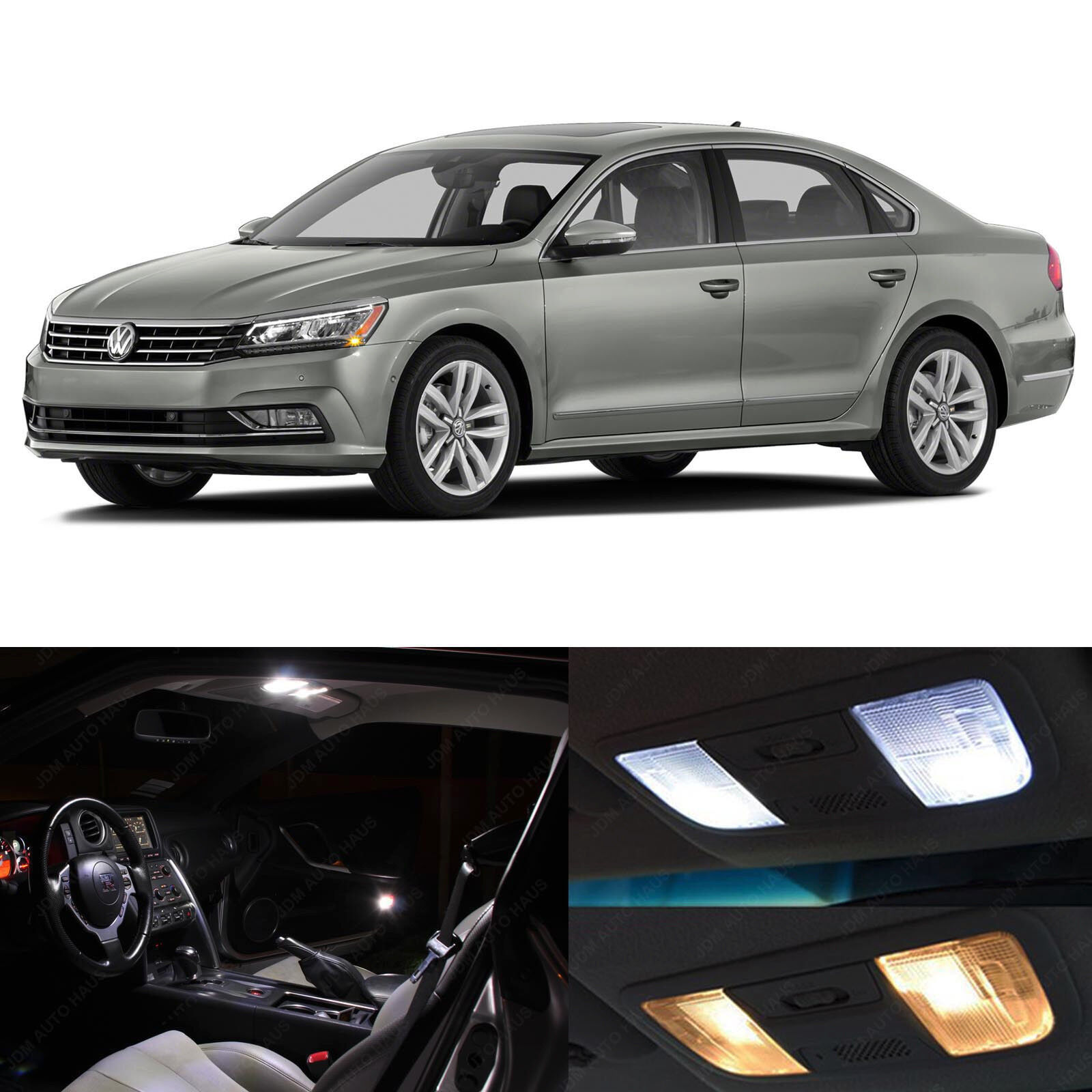 15x White Interior LED Lights Package Kit for 2012-2014 Volkswagen Passat B7 VW