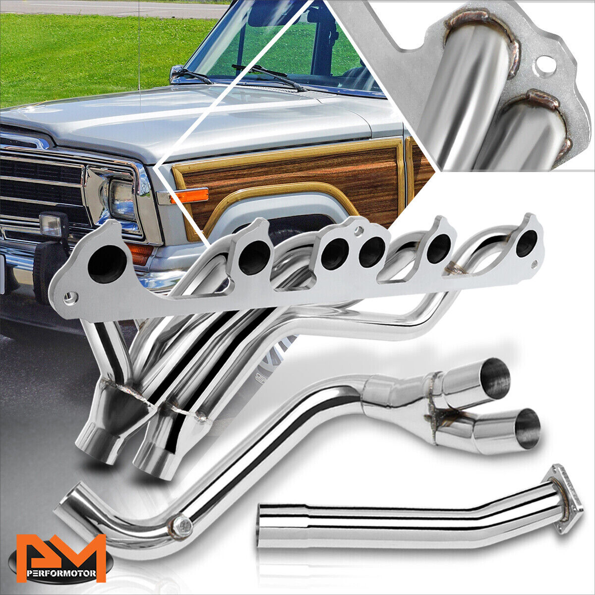 For 87-93 Jeep Cherokee/Wagoneer 4.0L L6 Stainless Tri-Y Exhaust Header Manifold