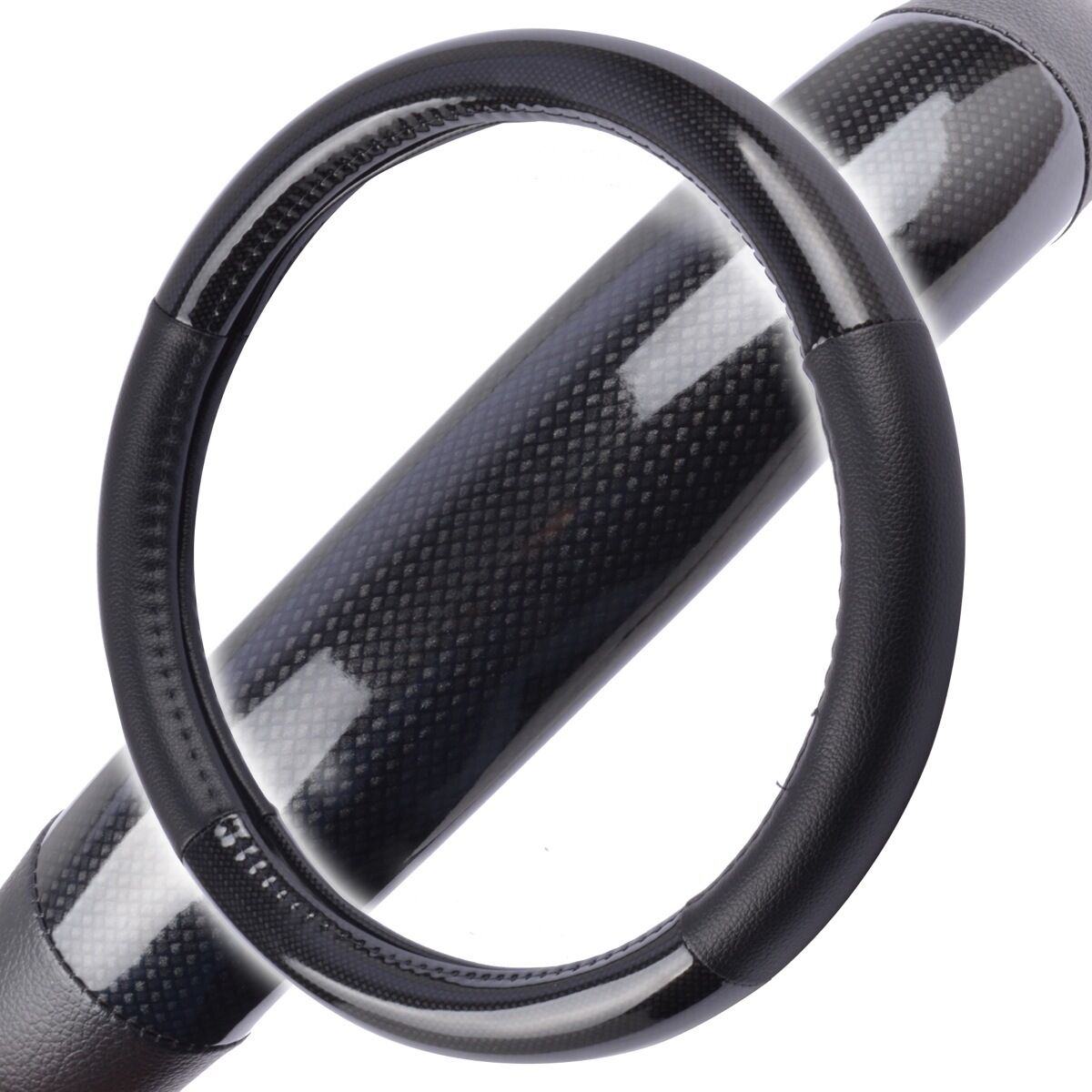 Odorless Carbon Fiber Car Steering Wheel Cover Echo Tech Black Motor Trend