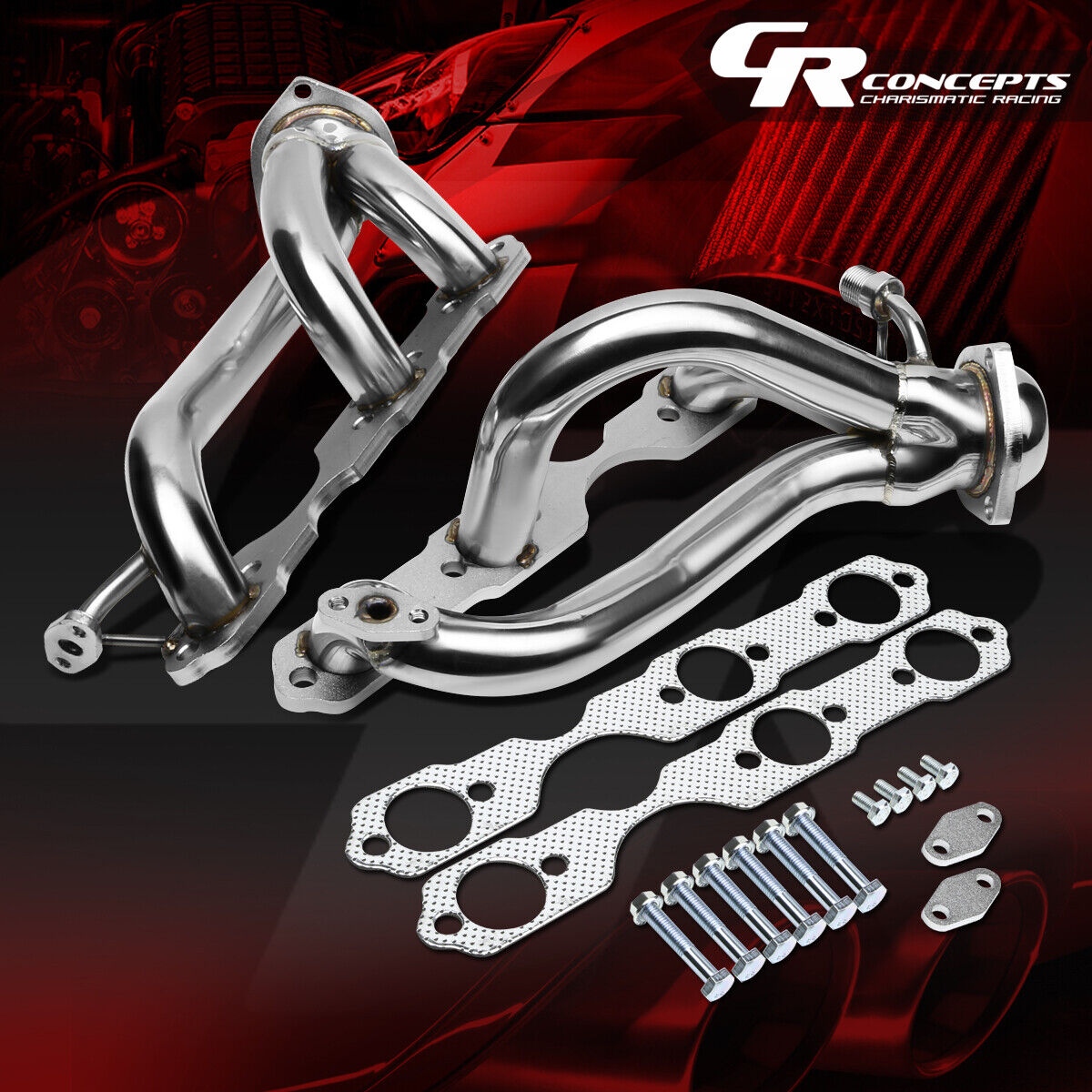 FOR 96-01 S10/BLAZER/SONOMA/JIMMY 4.3 V6 STAINLESS EXHAUST MANIFOLD HEADER+BOLTS