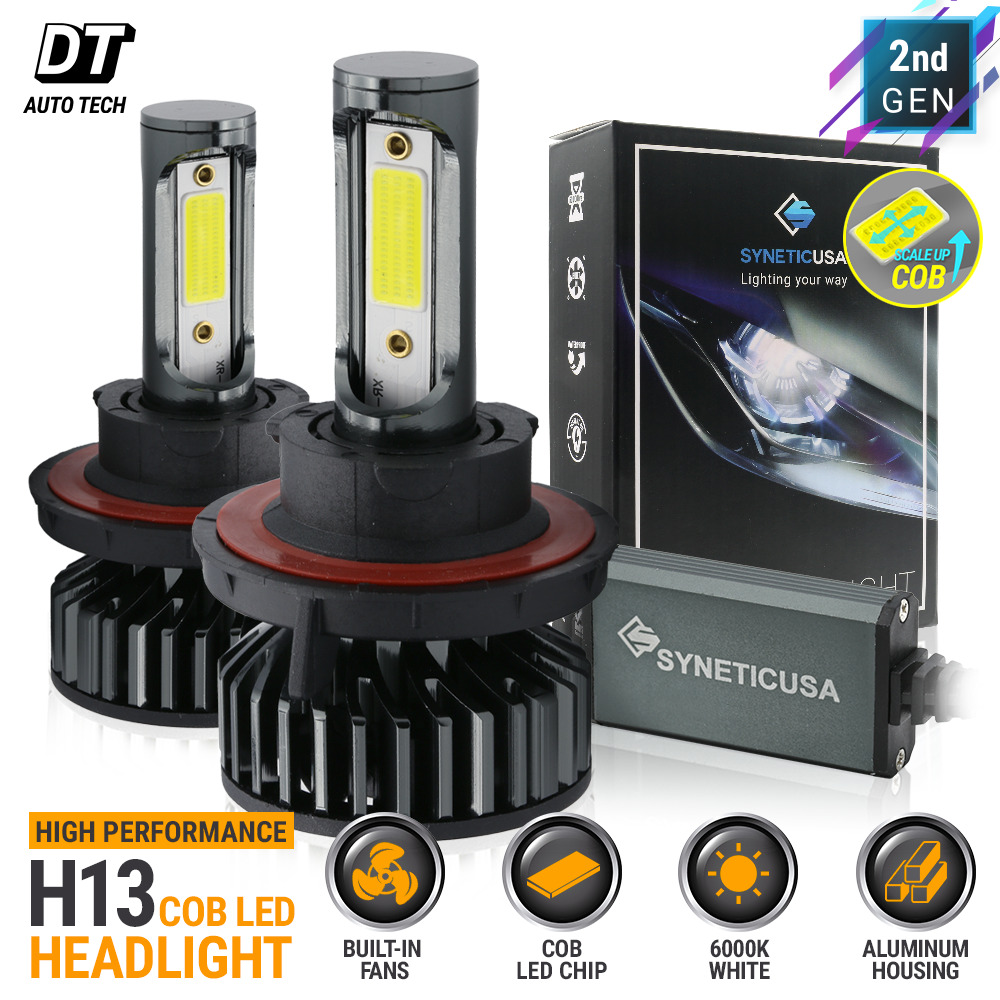 Syneticusa 9008 H13 LED Headlight Bulb Kit High Low Beam Light 6000K White