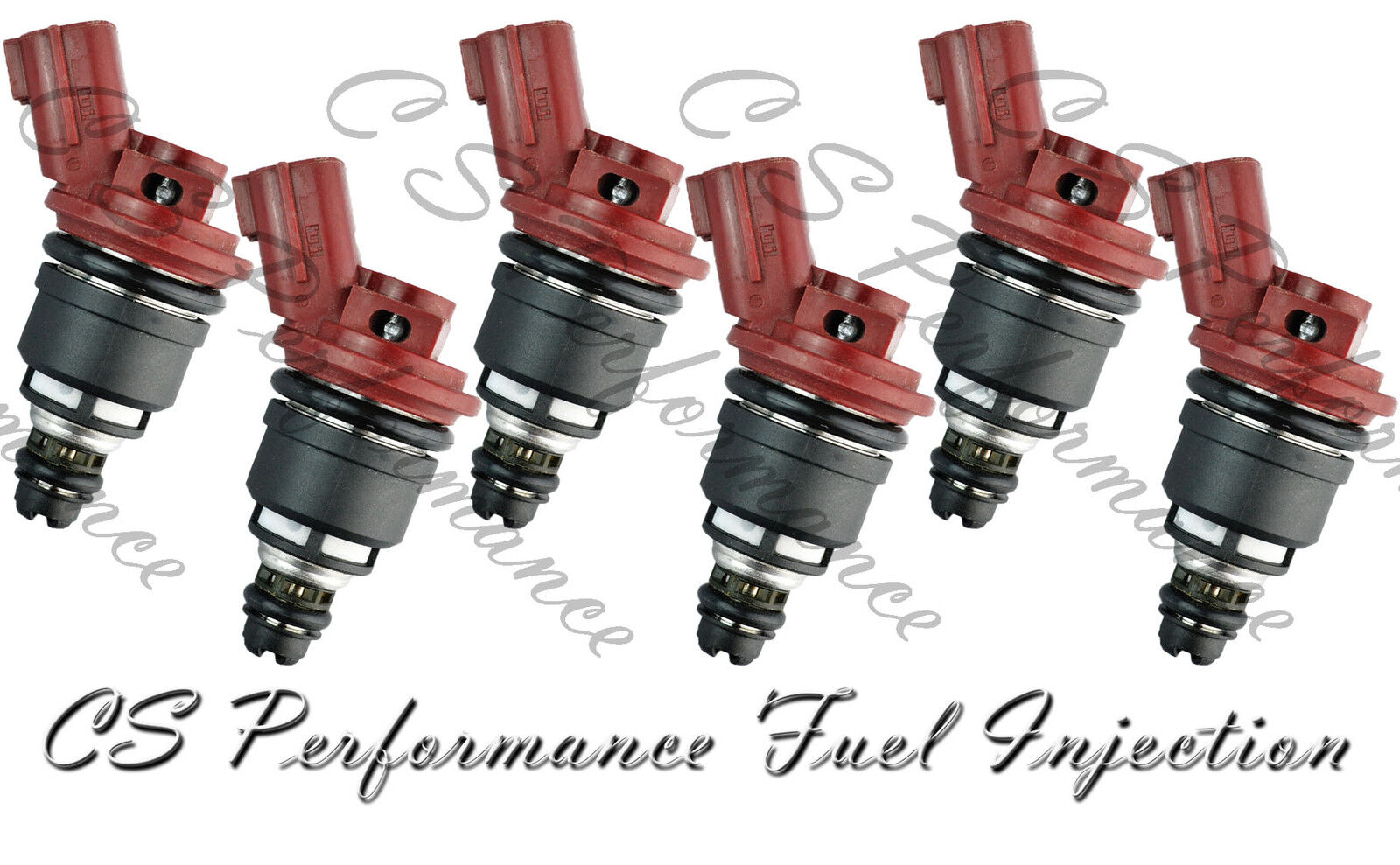 Jecs Flow Matched Fuel Injector Set for Nissan Infinity 2.0 2.4 3.0 4.1  Red (6)