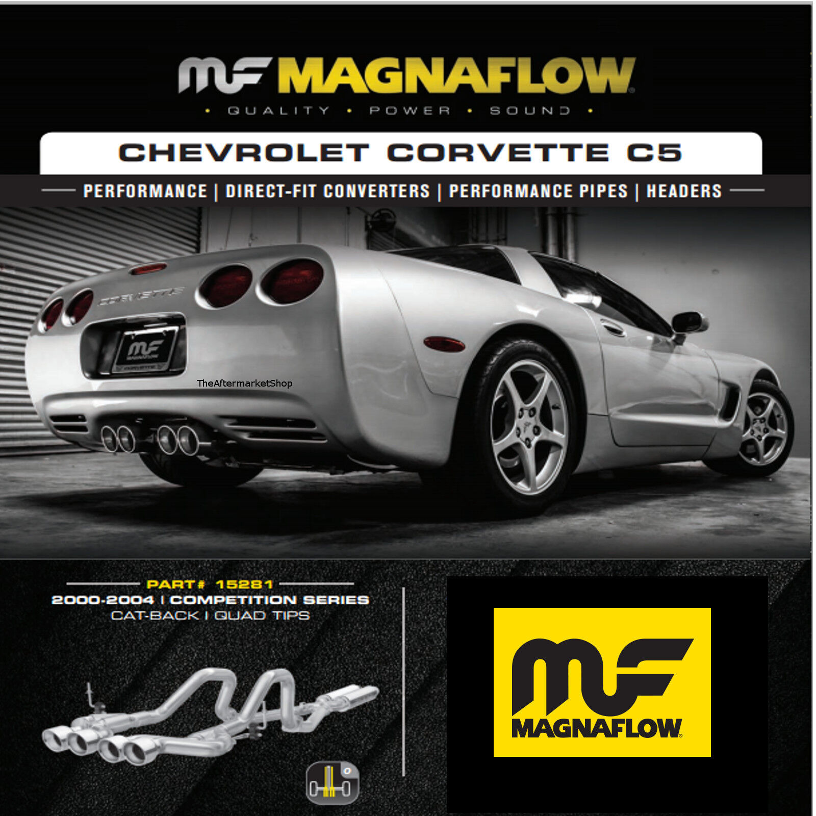 MAGNAFLOW Cat Back Dual Exhaust System 2000-2004 Chevy Corvette C5 5.7L V8 15281