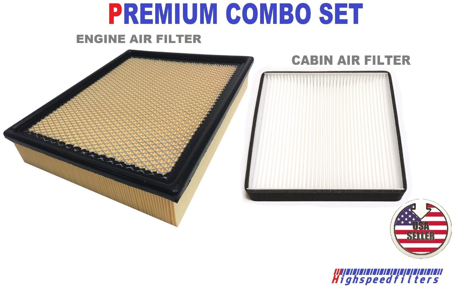 COMBO AIR FILTER + CABIN FILTER For 2015 - 2020 CADILLAC ESCALADE & ESCALADE ESV