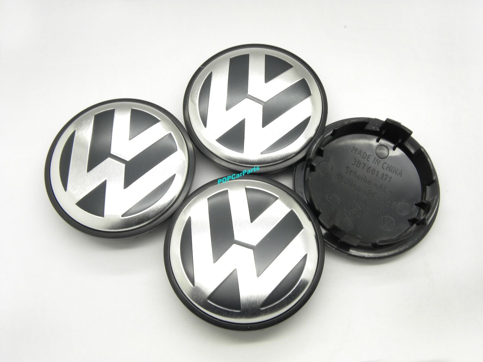 4 PCS 65mm Wheel Center Hub Caps Cover Badge Emblem For Volkswagen VW 3B7601171