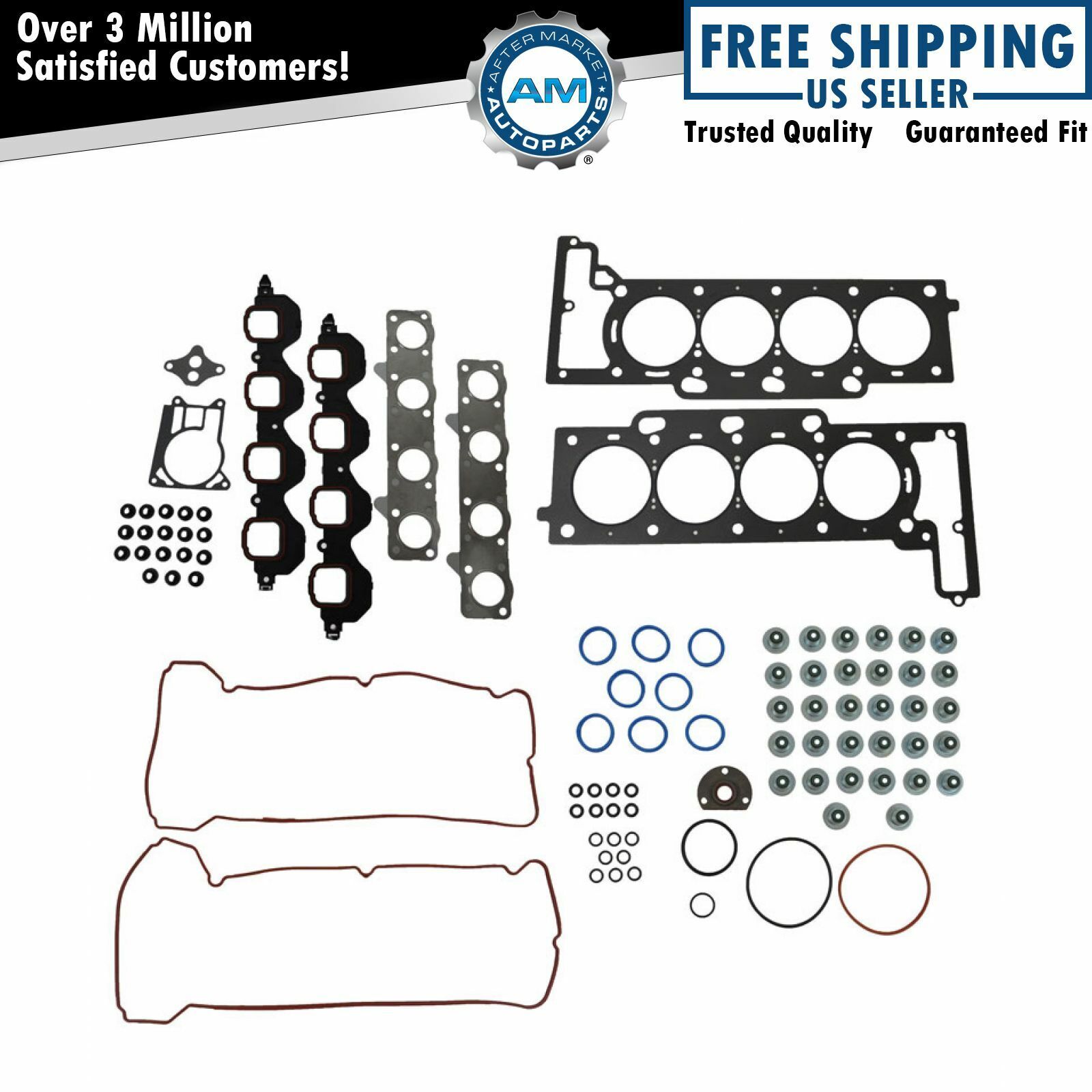 Engine Head Intake Exhaust Manifold Valve Cover Gasket Kit Set for Cadillac 4.6L