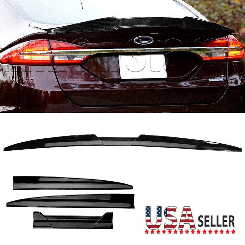 For Ford Fusion Mondeo 2013-2020 Rear Trunk Spoiler Lip Roof Tail Wing Black CAO