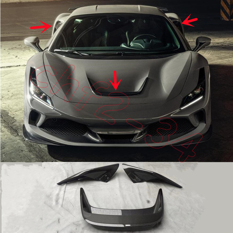 For Ferrari F8 Tributo 19-2022 Dry Carbon Fiber Front Air Hood Vent Engine Cover