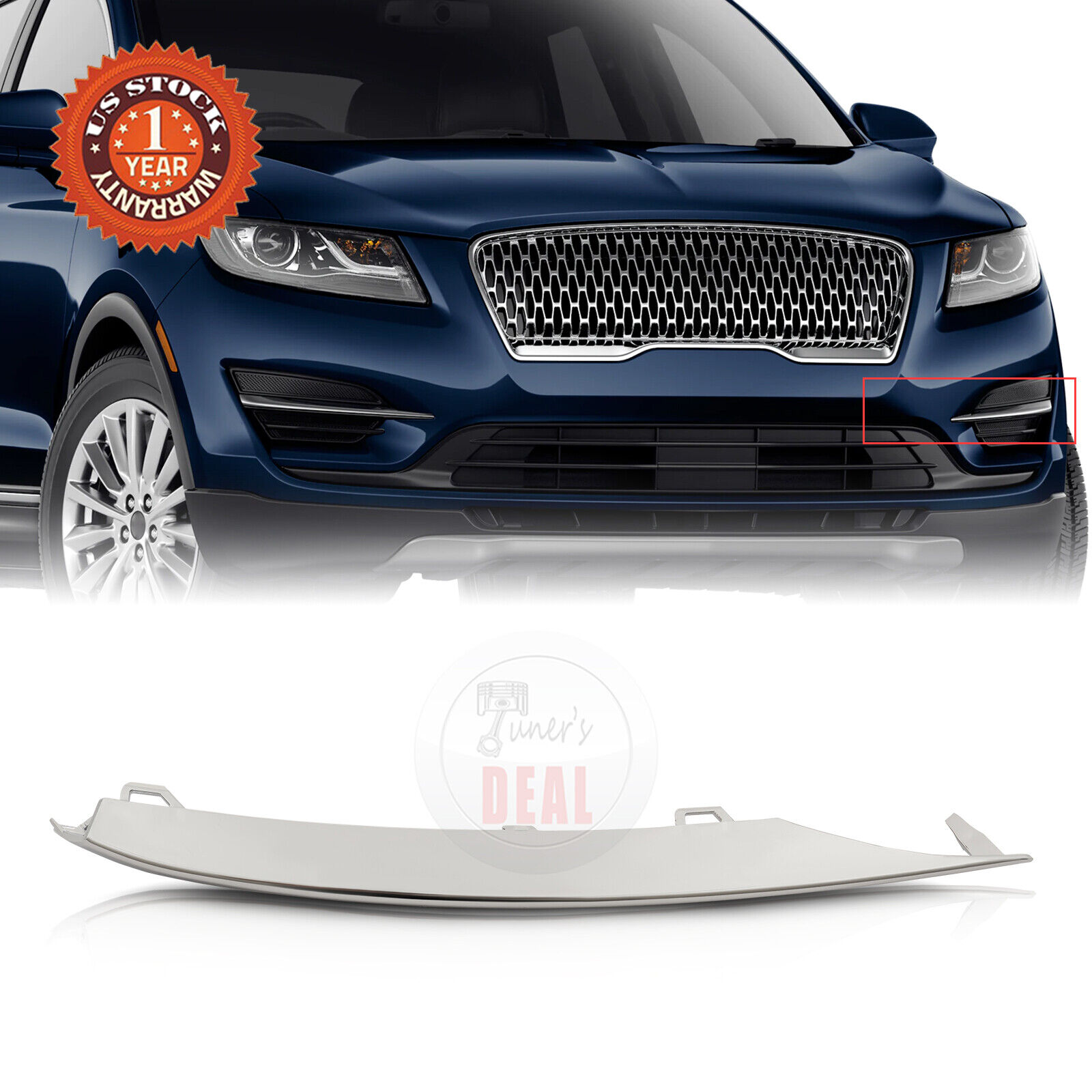 For Lincoln MKC 2015-2019 Driving Light Molding Trim Chrome Left Side FO1038173