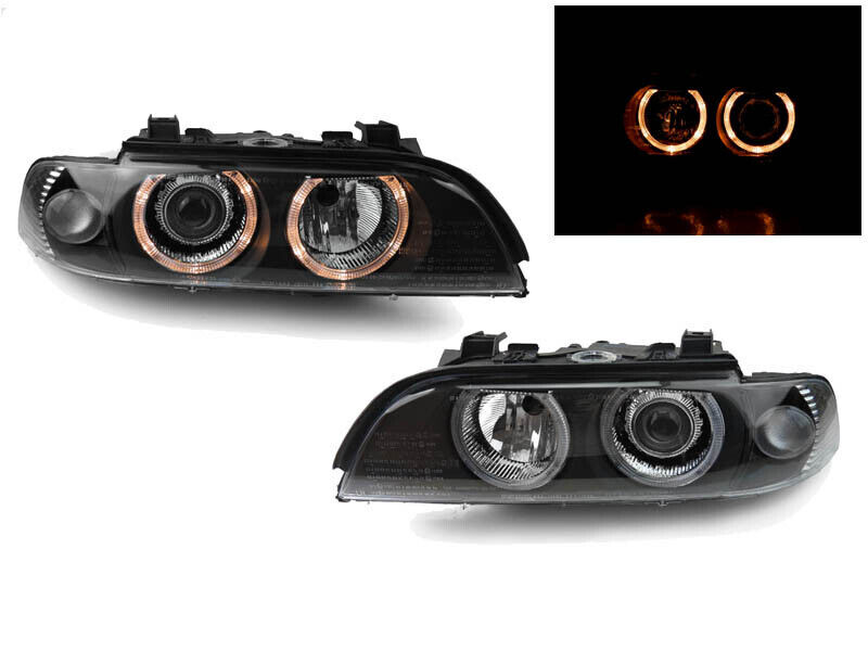DEPO Angel Eye Projector Clear Corner Headlights For 1997-2000 BMW E39 5 Series