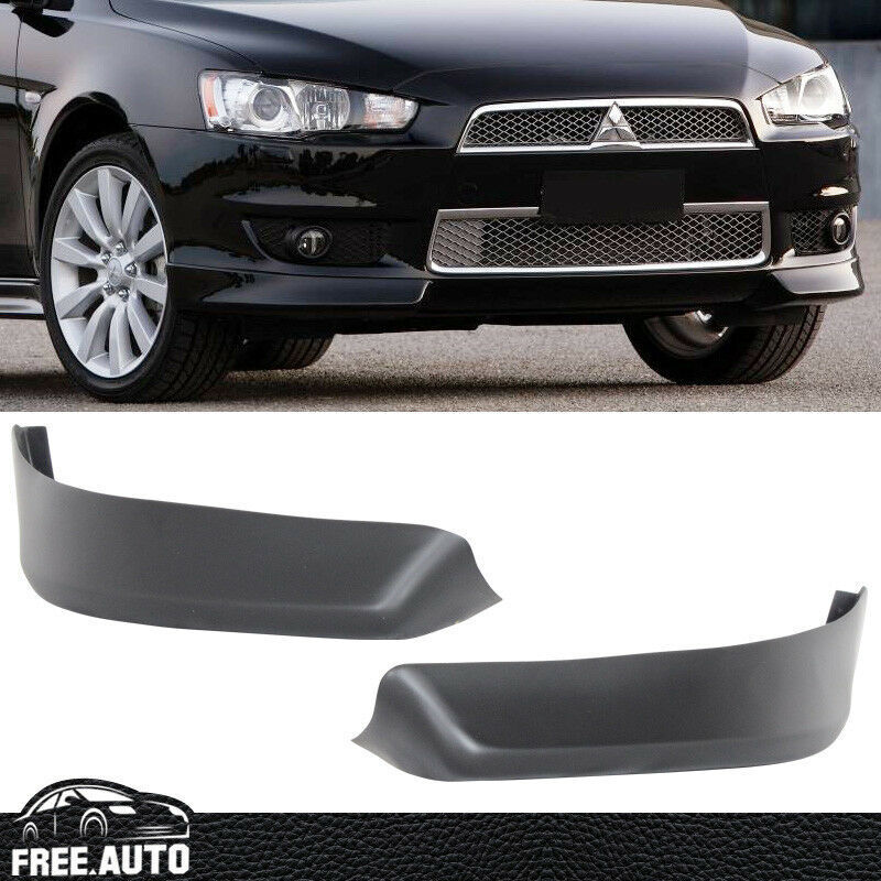 FIT FOR 2008-2015 MITSUBISHI LANCER OE STYLE PP FRONT BUMPER LIP SPOILER 2 PC