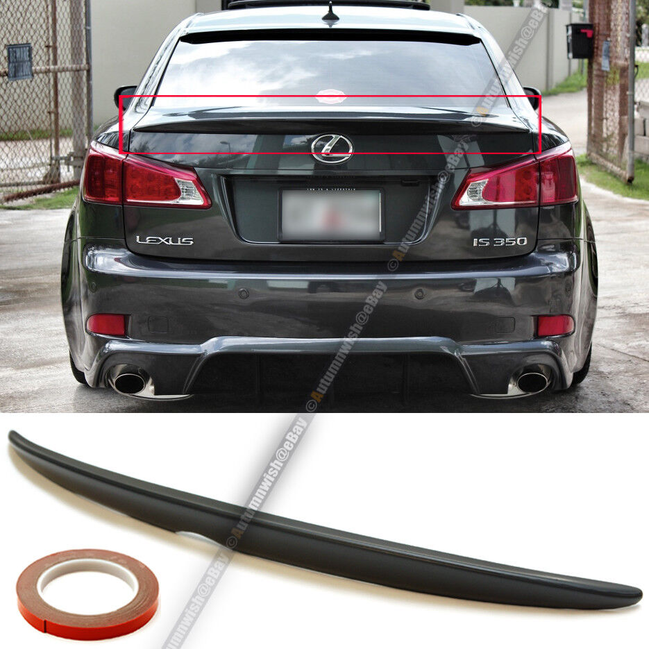For 06-12 IS250 IS350 OE Style Unpainted ABS Rear Trunk Wing Spoiler Add On