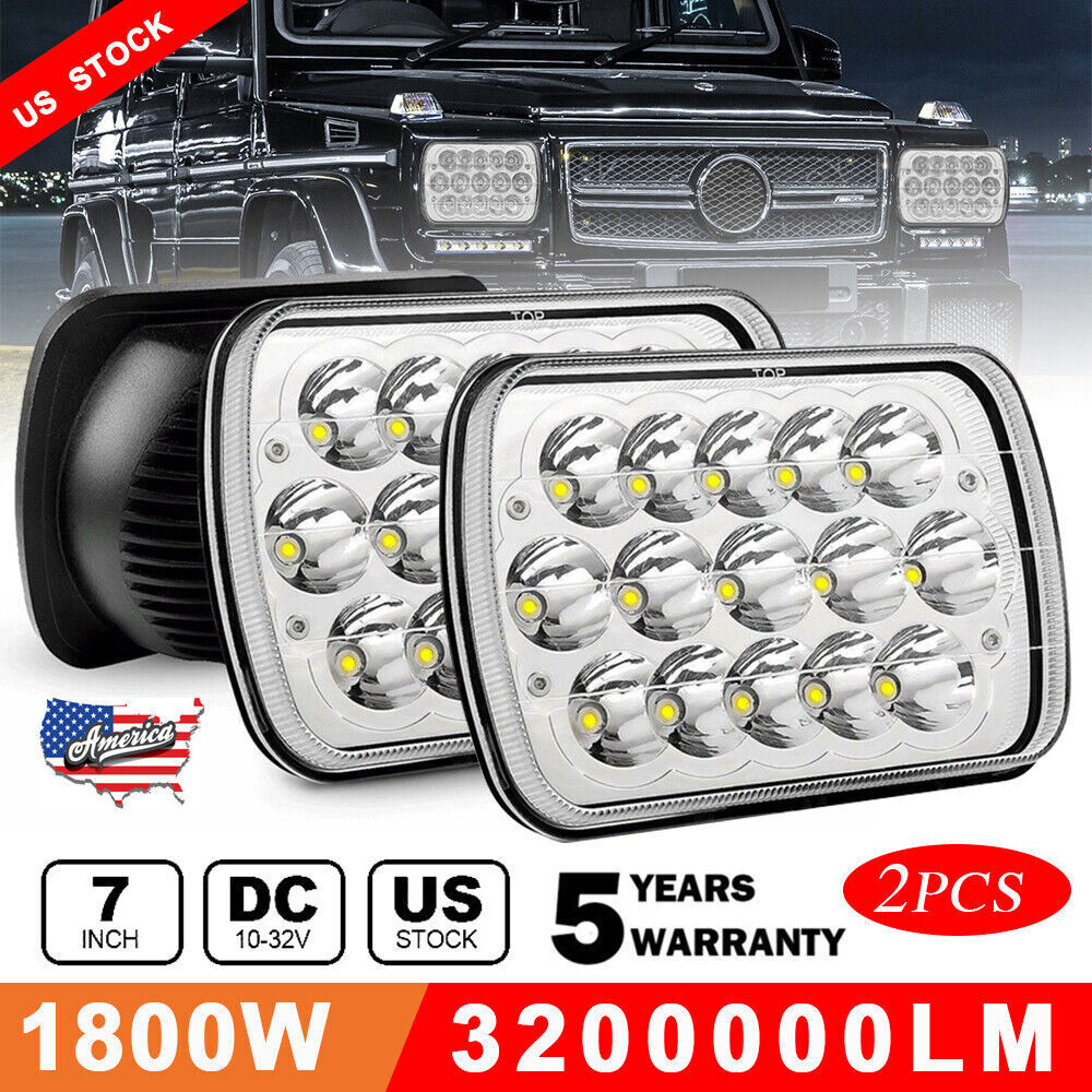 2X 7X6'' LED Headlight Hi/Lo For Ford E-150 E-350 Econoline Club Wagon Cargo Van