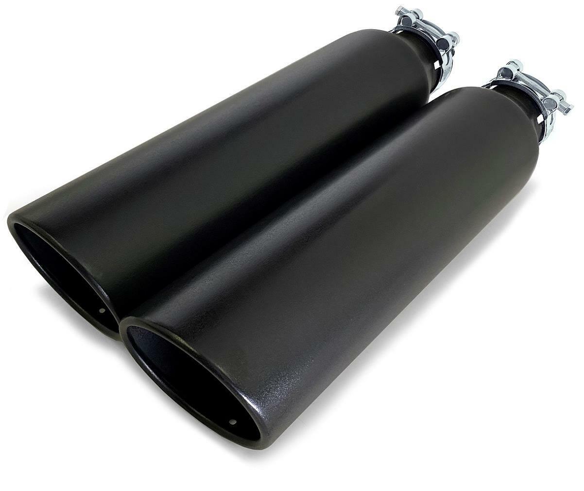 TWO UNIVERSAL FLAT BLACK  EXHAUST TIP 2.5