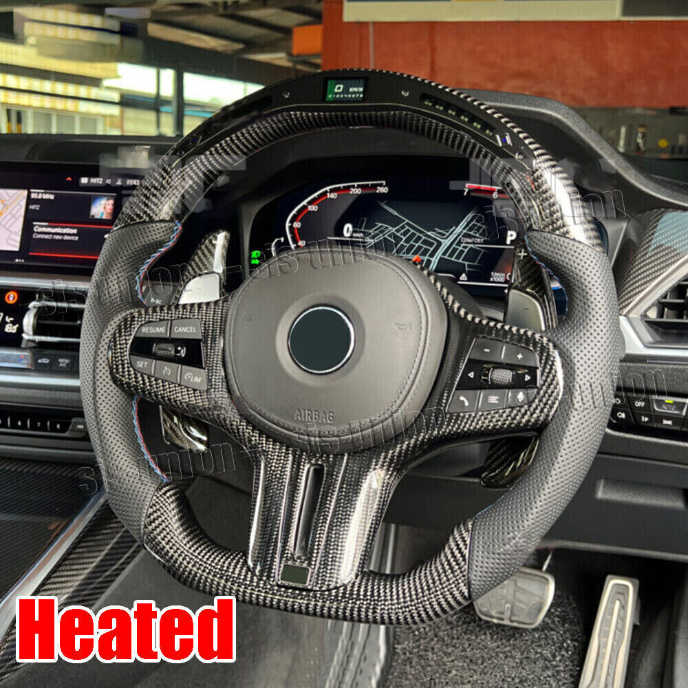 Carbon Fiber Smart LED Flat Sport Steering Wheel for BMW G20 G28 G80 G30 +Heated