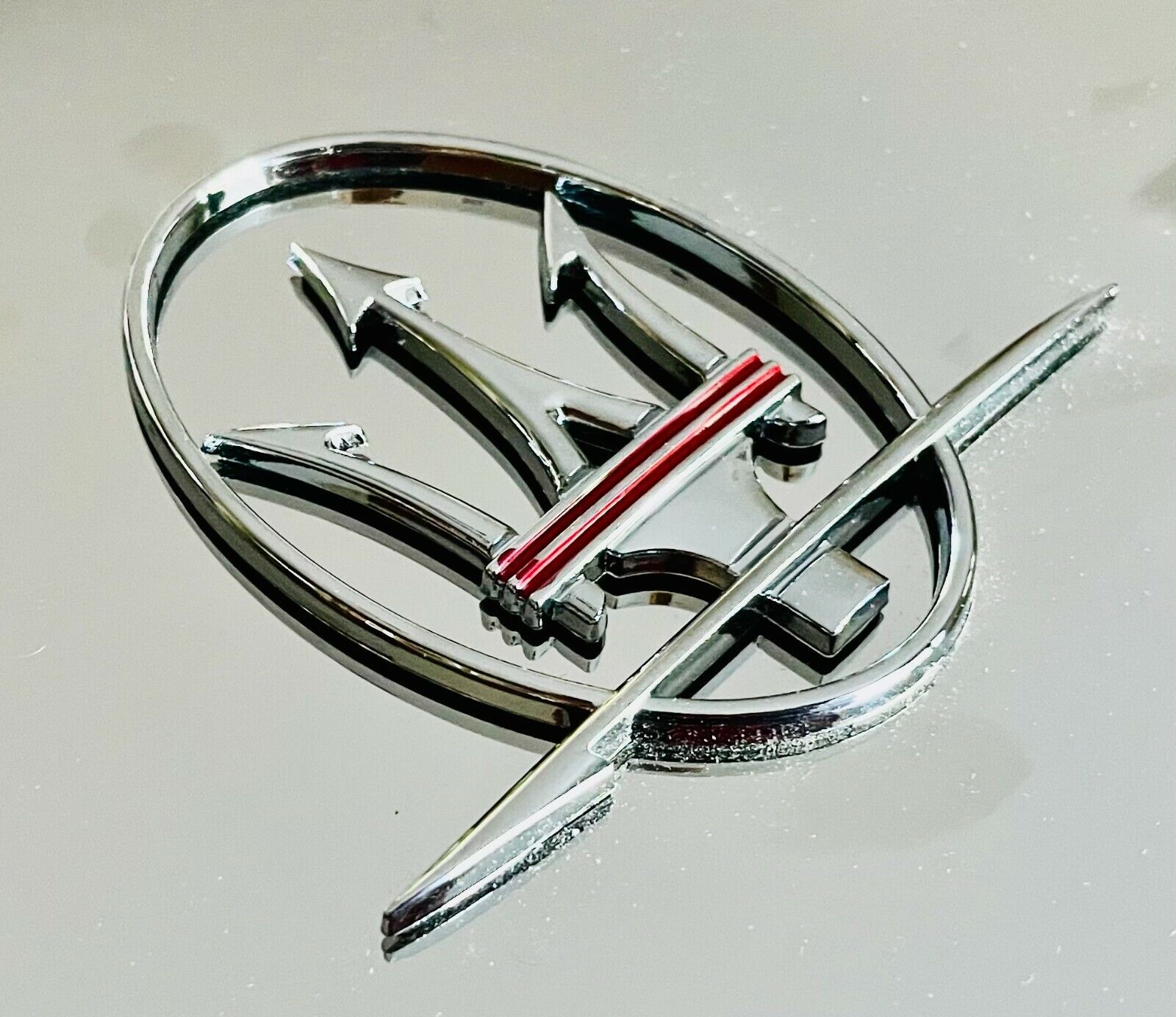 Maserati Mirror Chrome Fender Emblem  Badge Decal GHIBLI GRANTURISMO QUATTROPOR