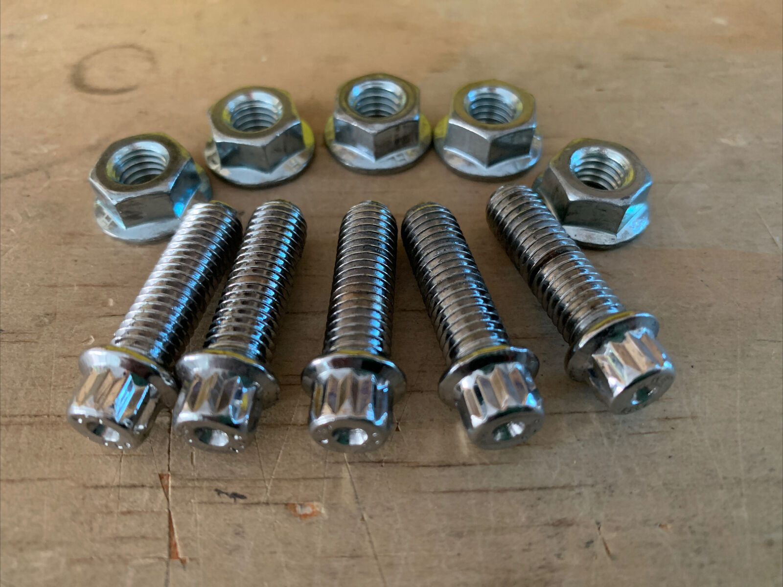 Assembly Wheel M8 X 125 3piece Wheel Chrome Bolts And Nut Real Only 5 Pcs