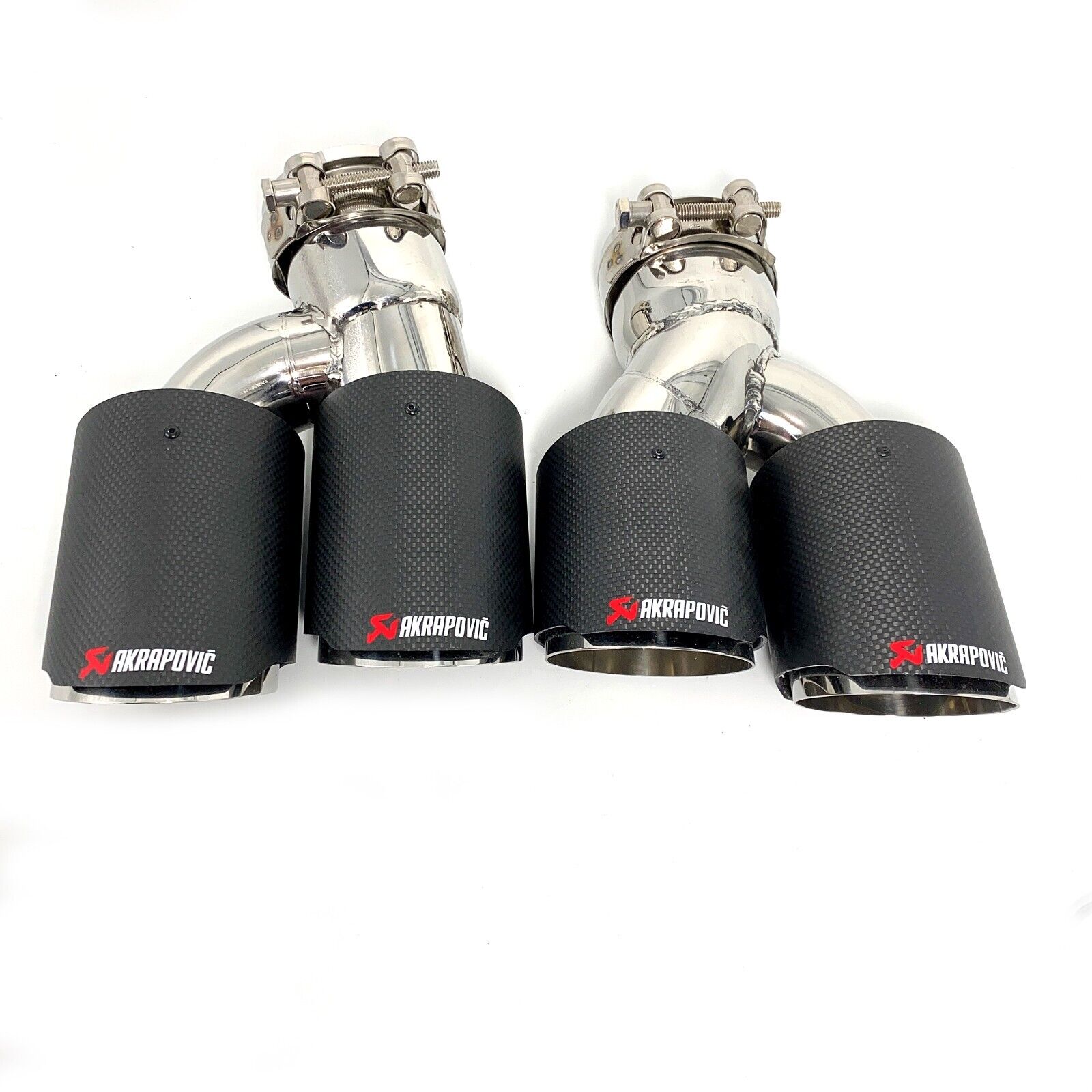 1 Pair Akrapovic Dual Exhaust Tip Carbon Tailpipe For BMW 525i 528i 530i G30 G31