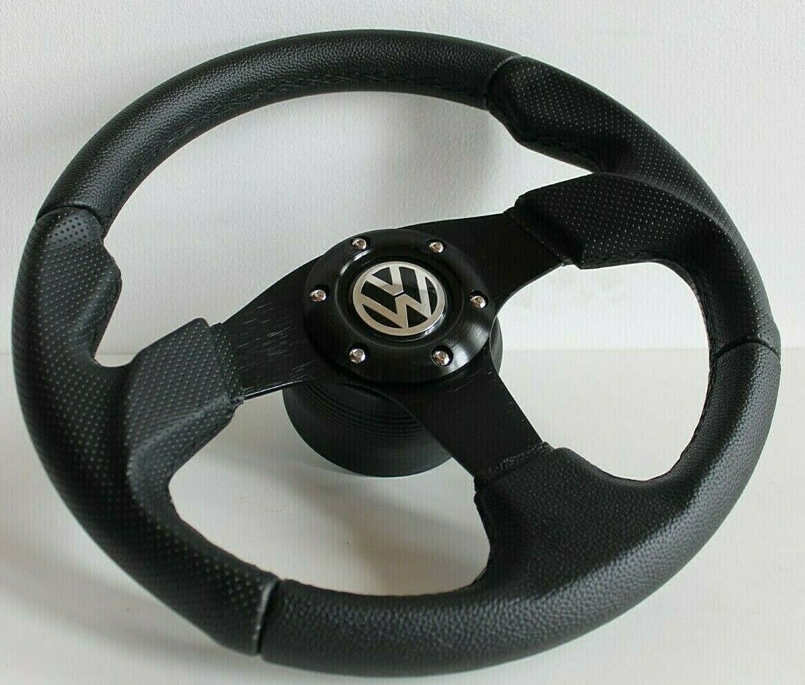 Steering Wheel fits For VW Golf Jetta Scirocco Mk1 Mk2 Perforated Leather 77-88