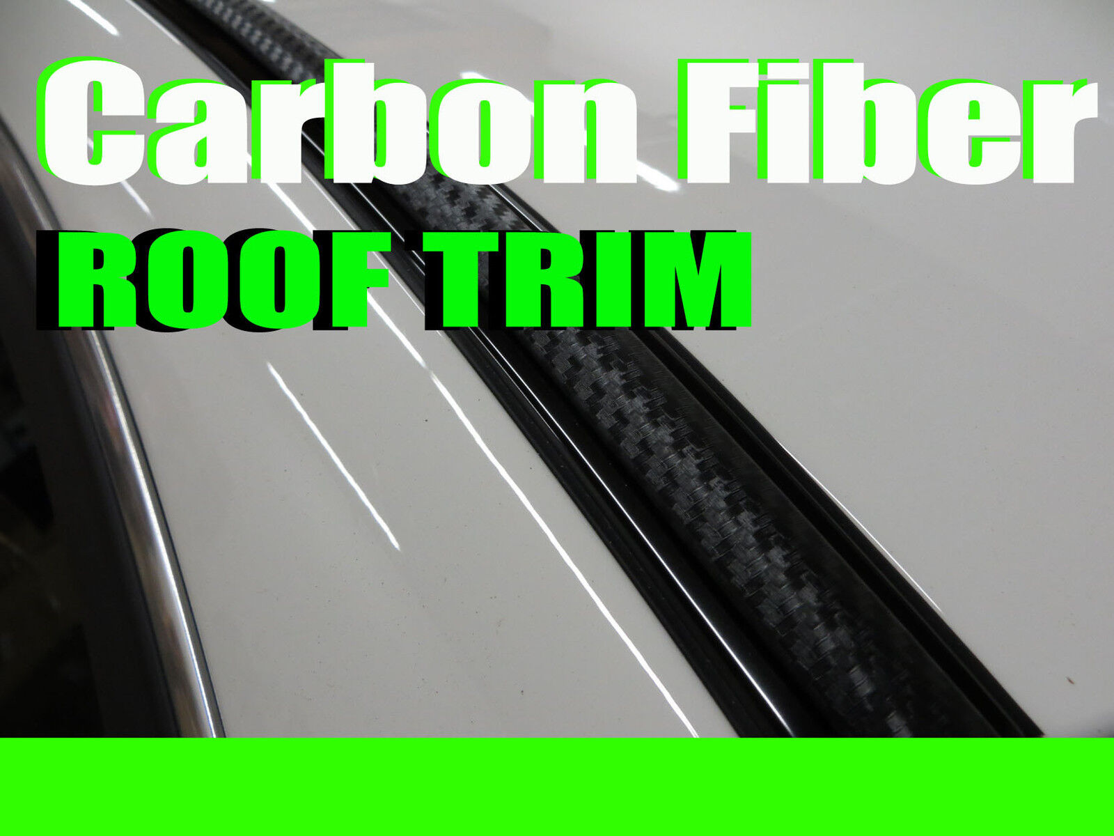 FOR INFIN2001-2018 2pcs 3D BLACK CARBON FIBER ROOF TOP TRIM MOLDING DIY