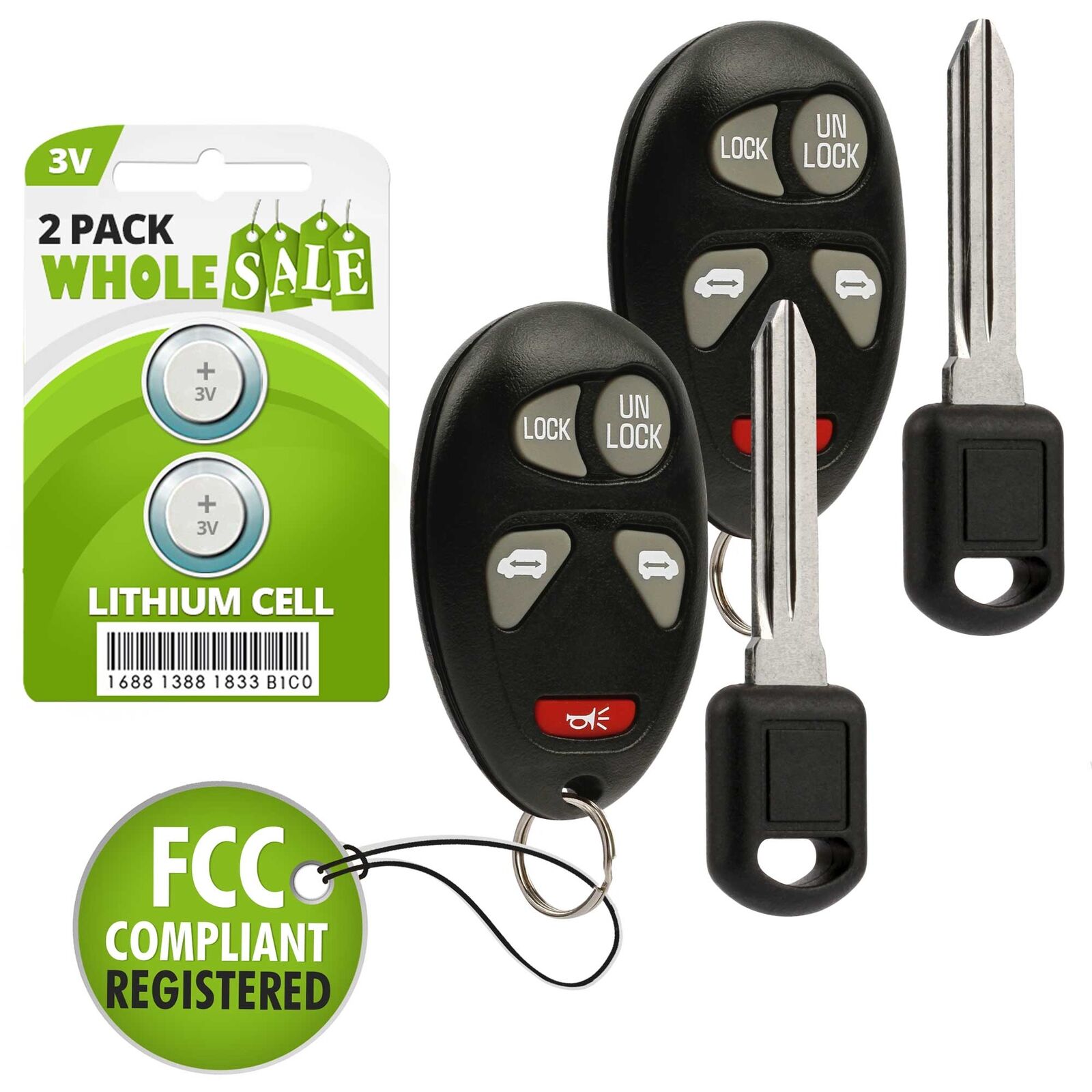 2 Replacement For 2001 2002 2003 2004 2005 Chevrolet Venture Key + Fob Remote