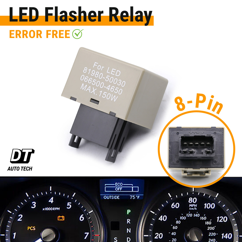 8-Pin LED Flasher Relay Fix Hyper Flash For LEXUS TOYOTA Turn Signal Decoder
