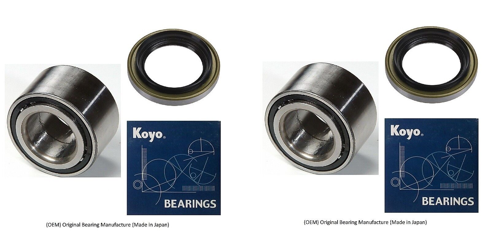 KOYO Front Wheel Hub Bearing & Seal Set for LEXUS GS430 01-05 & LS400 90-97 PAIR