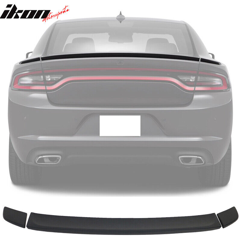 Fits 15-23 Dodge Charger OE Style 3PCS Rear Trunk Spoiler Wing ABS Matte Black