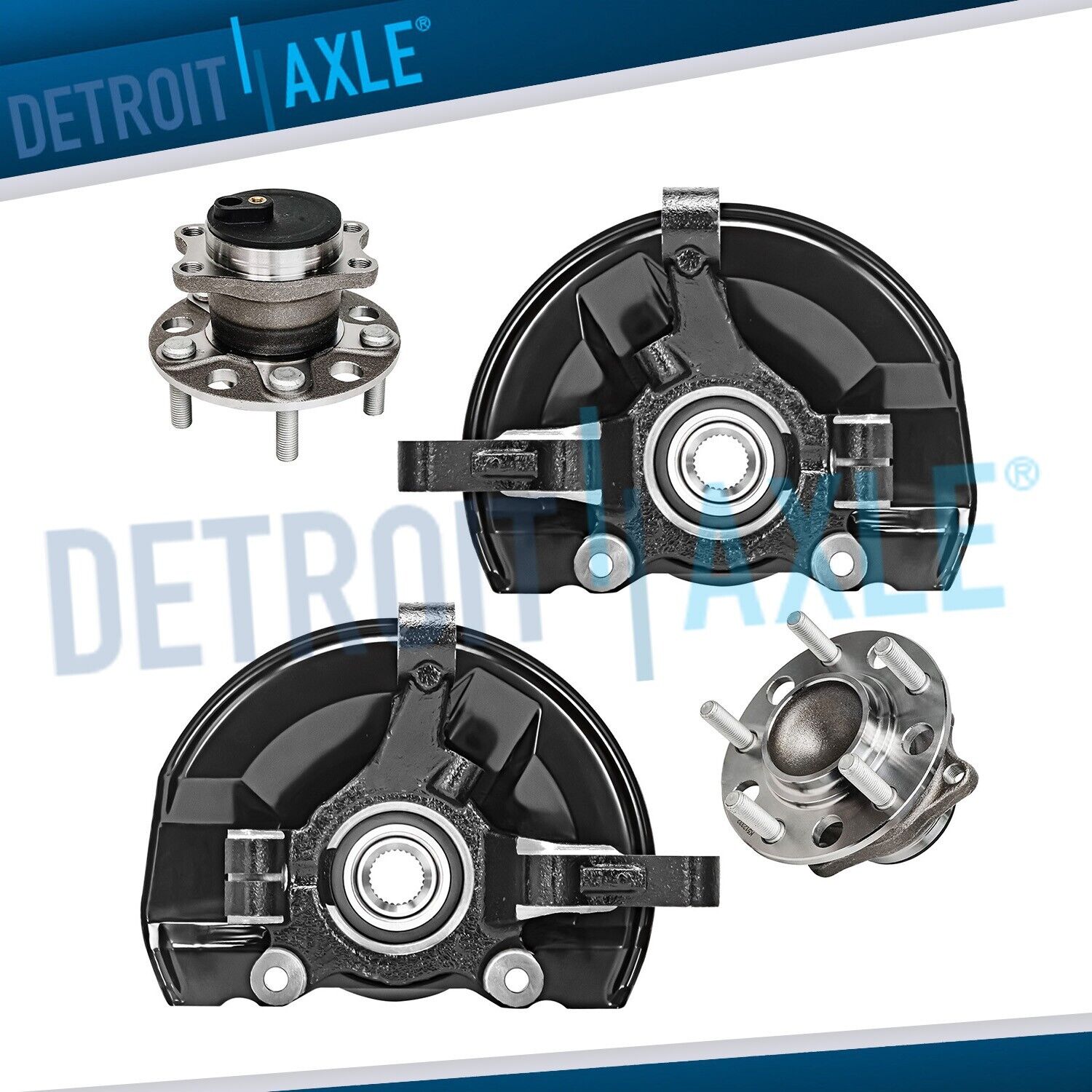 FWD Front Steering Knuckles Rear Wheel Bearing Hubs for Compass Patriot Caliber