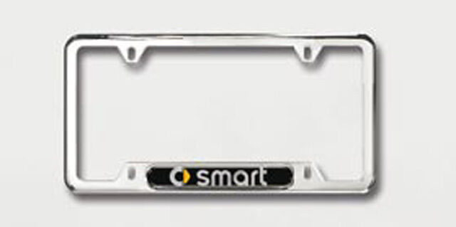 GENUINE OEM SMART CAR LICENSE PLATE FRAME POLISHED STAINLESS STEEL 08-15 FORTWO