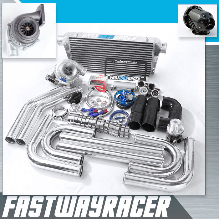 Universal GT35 T4 .68AR Turbo Kit Turbo Starter Kit Wastegate 3.0'' Intercooler