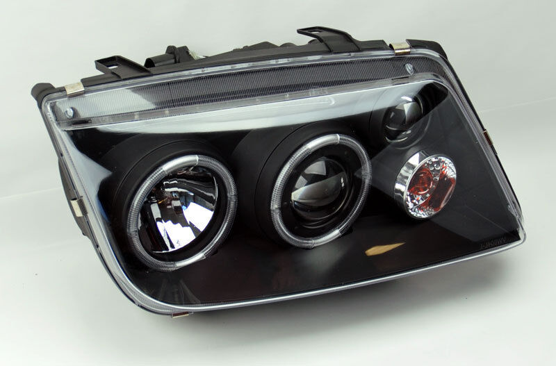 VW Jetta Bora 99-04 MK4 Projector Halo Angel Eye Headlights LED DRL w/ Fog Light