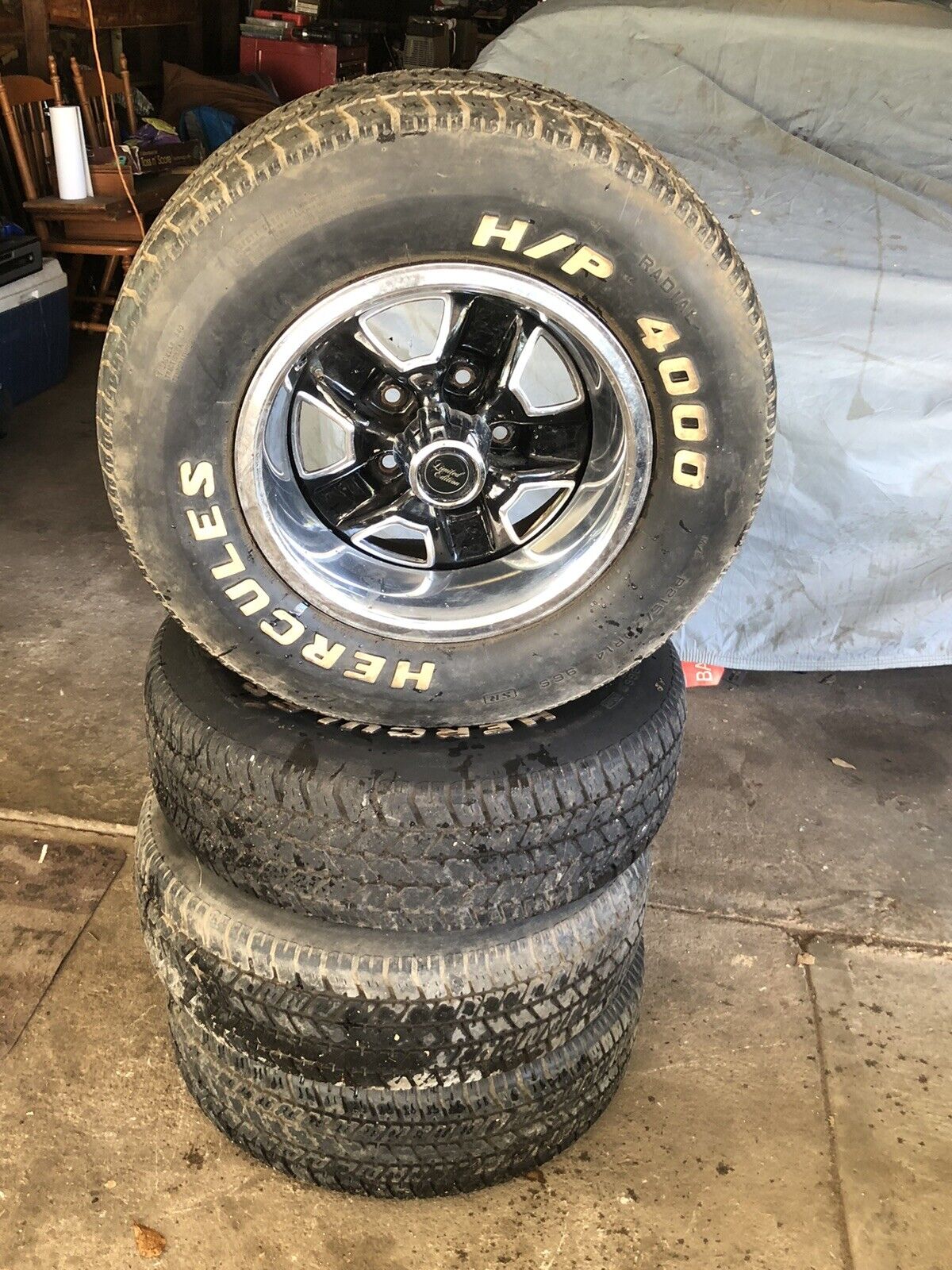 Set Of 4 14x6 JJ Oldsmobile Cutlass Rally Wheels Rims SSII Rings Caps 5x4.75