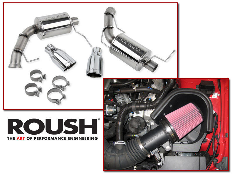11-14 Mustang GT 5.0 Roush Cold Air Intake Kit & Axle Back Muffler Exhaust Combo