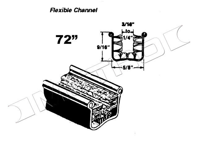 Flexible Glass-Run Channel, Fits:1933-1960 Buick, Cadillac, Pontiac and more
