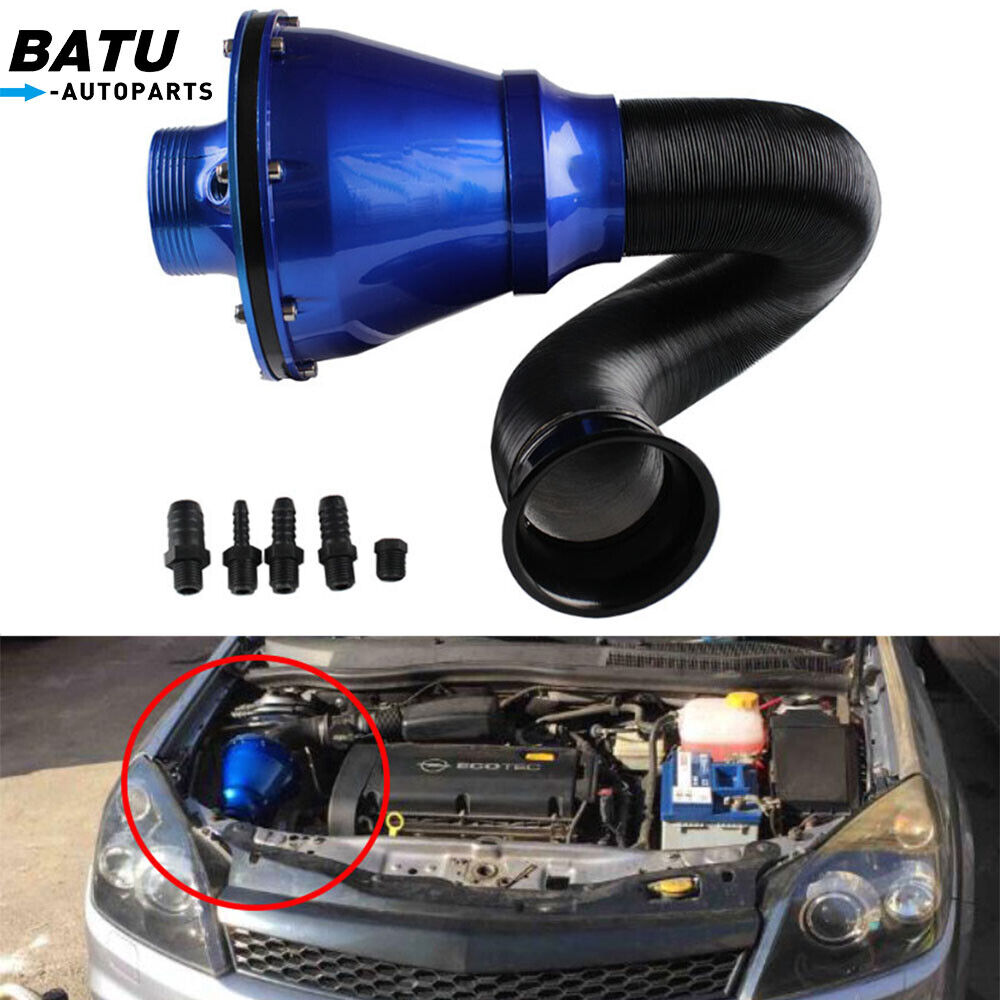 New Universal Apollo Cold Air Intake Induction Kit With Air Box & Filter Blue