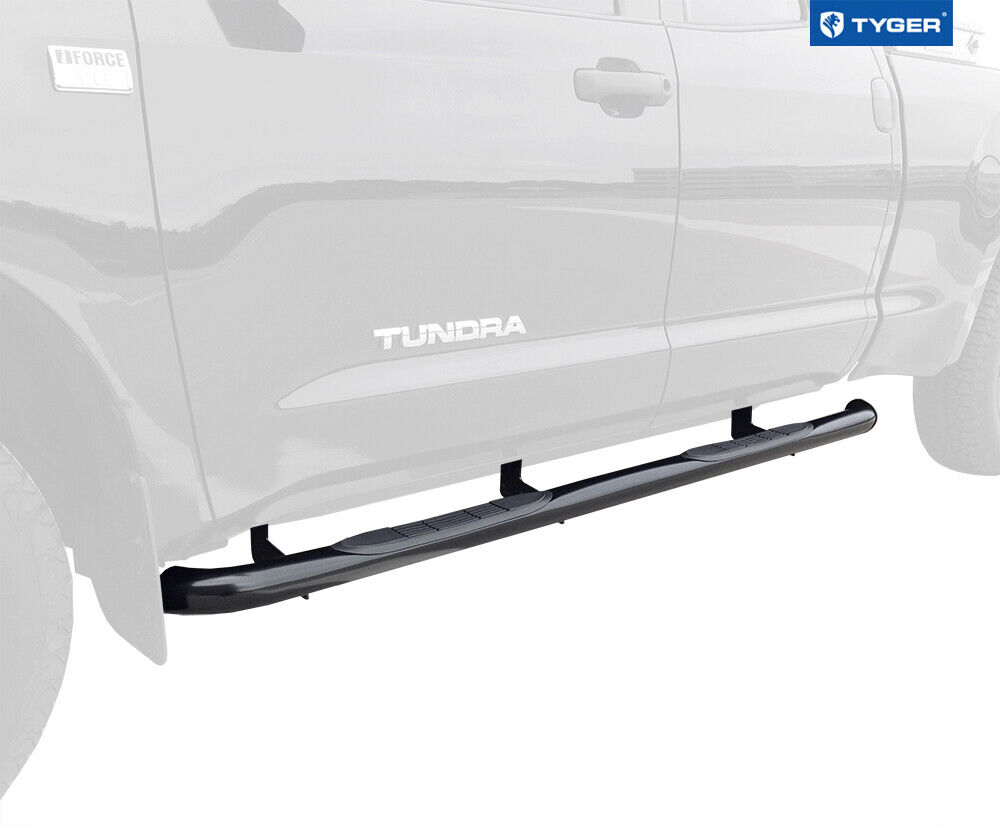 Fit 2007-2021 Toyota Tundra Double Cab 3\'\' Black Side Step Nerf Bars