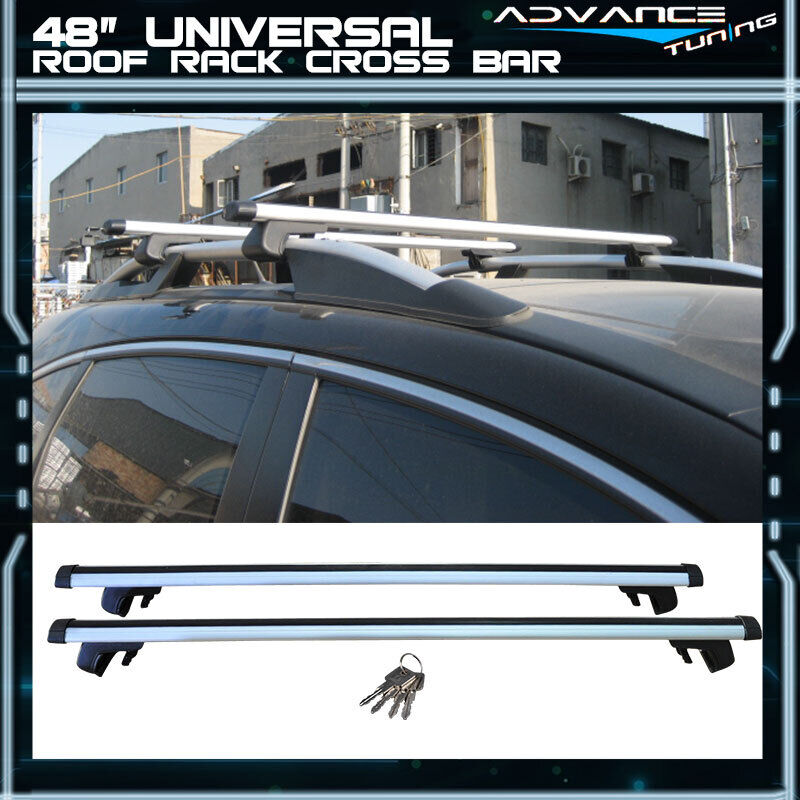 48 Aluminum Top Roof Rack Cross Bar Adjustable Brackets 120CM Lock & Keys