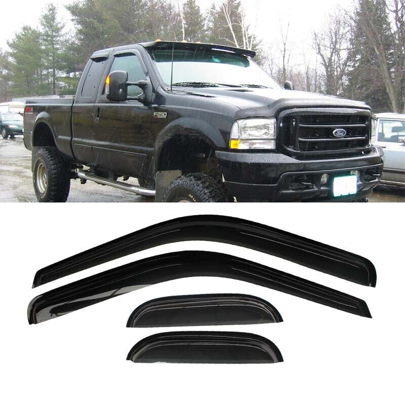 4pc Vent Shade Window Visors fit 99-16 F250/F350/F450 Super Duty Extended Cab