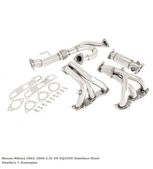 Manzo Nissan Altima 2002-2006 3.5L V6 VQ35DE Stainless Steel Headers + Downpipe