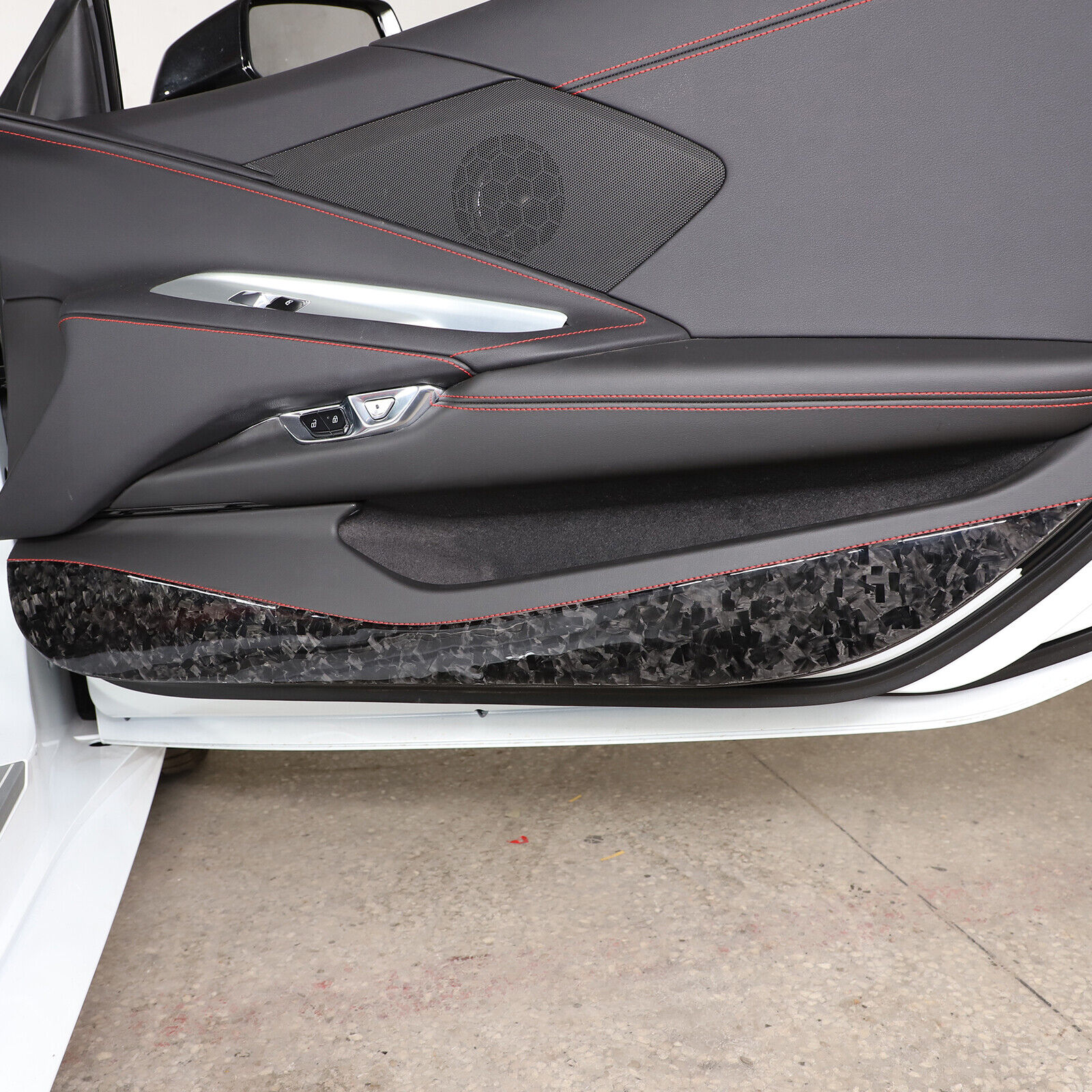 Forged Carbon Fiber Car Door Anti-kick Guard Trim Panel For Corvette C8 2020-23