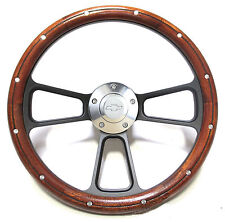 El Camino, Chevelle Custom Wood Steering Wheel w/Chevy Horn & Adapter Full Kit picture