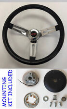 Chevelle Camaro Nova Grant Black Chrome Spoke Steering Wheel 13 1/2