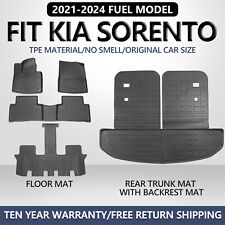 Cargo Liner with Backrest Mats Trunk Liner Anti-Slip For 2021-2024 KIA Sorento picture