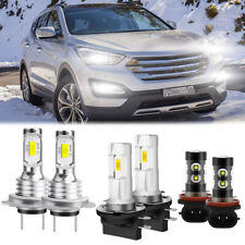 For Hyundai Santa Fe Sport 2013-2016 US Combo LED Headlight Fog Light Bulbs Kit picture