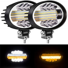 Universal 5 Inch Oval Work Light Four Row White Yellow LED Work Light Flash picture