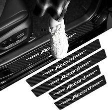 4x For Honda Accord Carbon Fiber Car Door Sill Plate Protector Entry Sticker picture