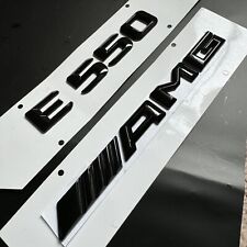 E550 AMG GLOSS BLACK FIT MERCEDES REAR TRUNK EMBLEM BADGE NAMEPLATE DECAL NUMBER picture